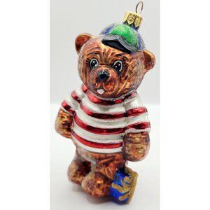 Christopher Radko Bear Cub "Cubby's Gift" Christmas Holiday Ornament